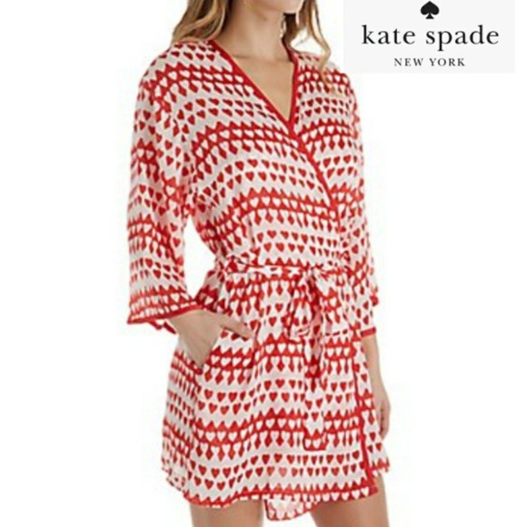 kate spade Other - 🆕 Kate Spade New York Hearts Crinkle Chiffon Robe